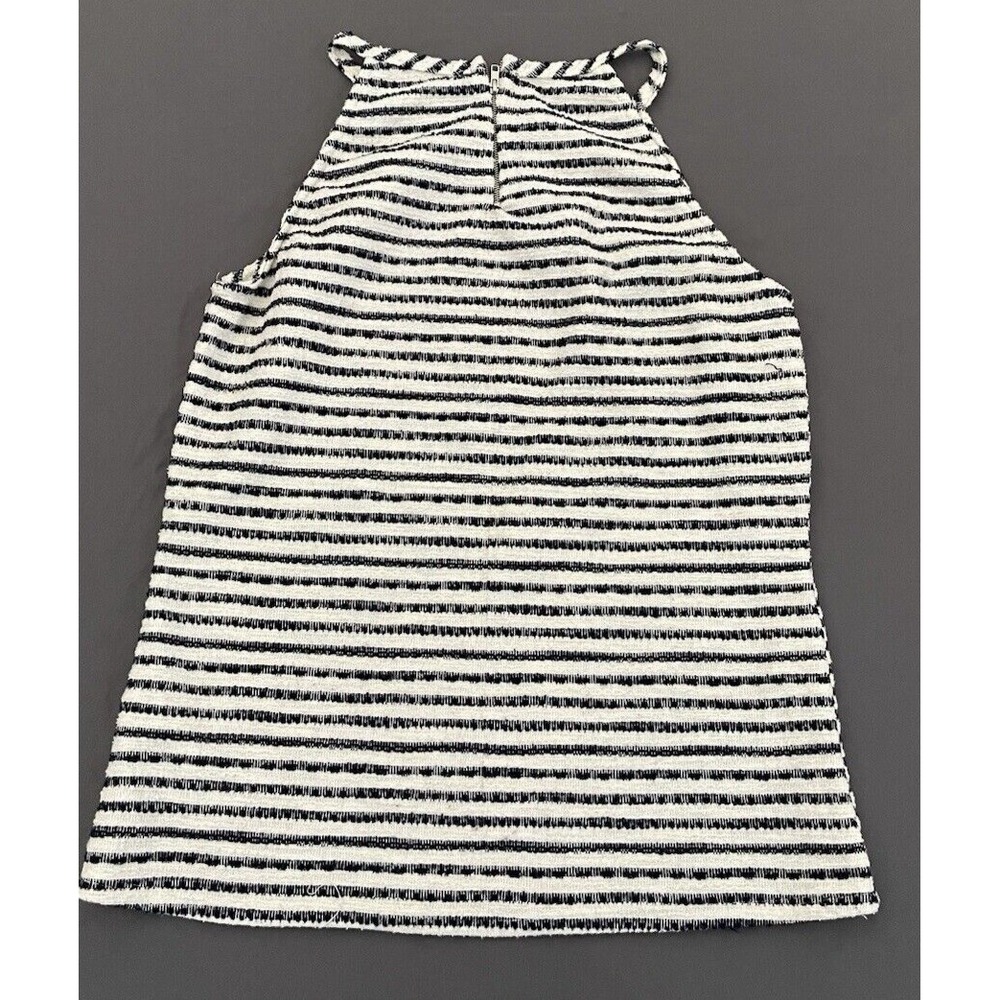Green Envelope Blue & White Striped‎ Tank Top Womens Size Small Textured Shirt - Picture 8 of 11